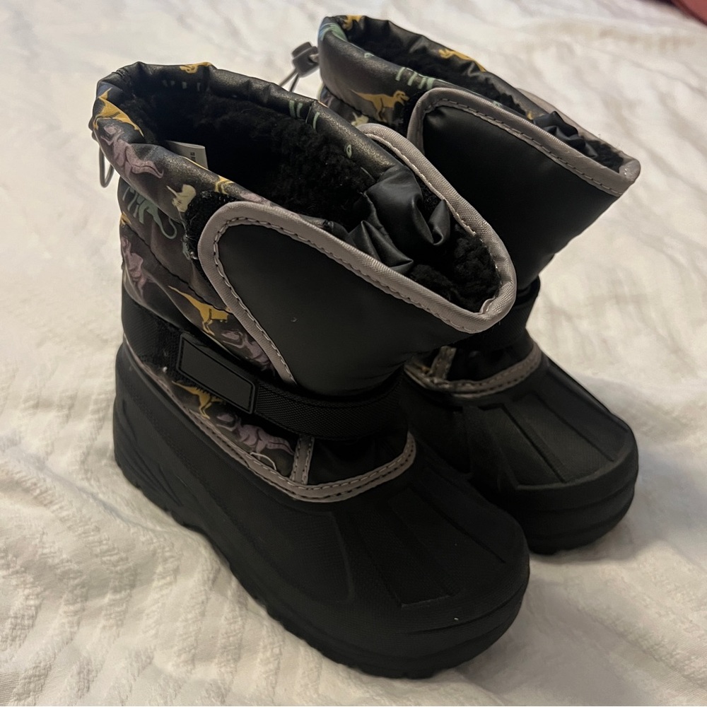 Black and Gray Dinosaur Snow Boots NWT